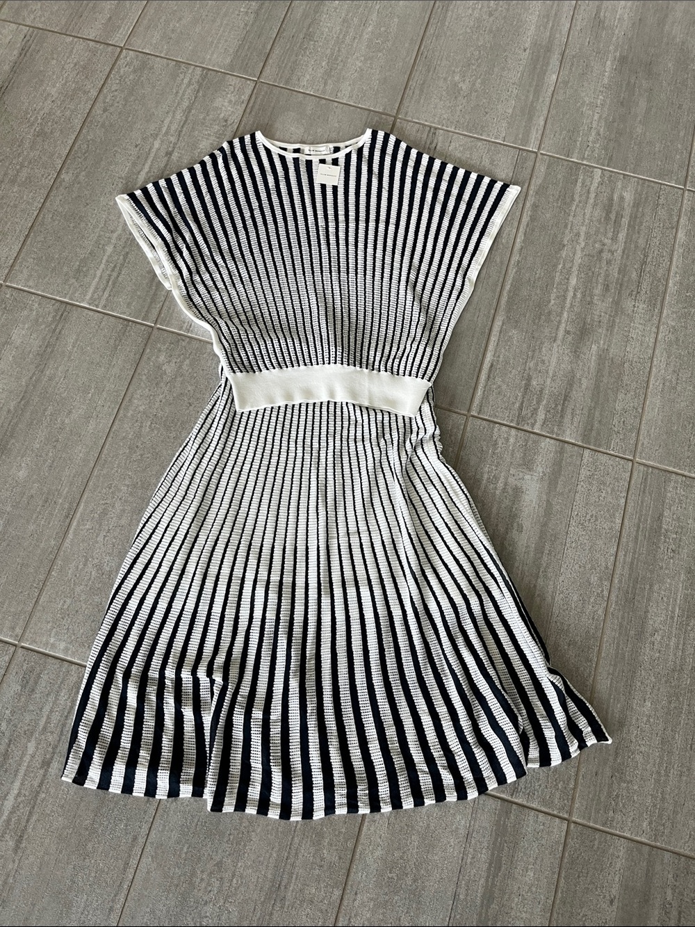 Club Monaco navy & ivory 2 piece Striped Midi
